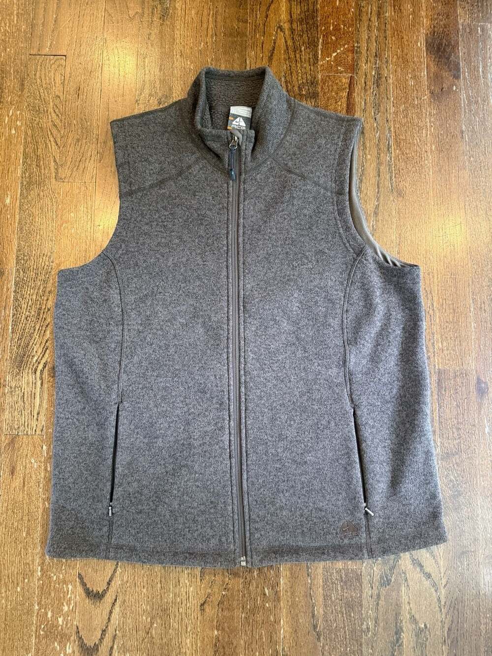 Rare Vintage NIKE ACG Fleece Full Zip Vest Brown Womens Size XL